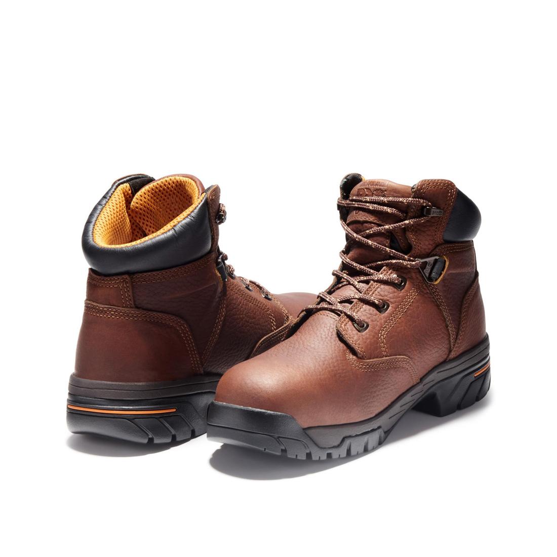 Timberland Pro Helix 6 Inch Soft-Toe Boot Brown Heel-Back View