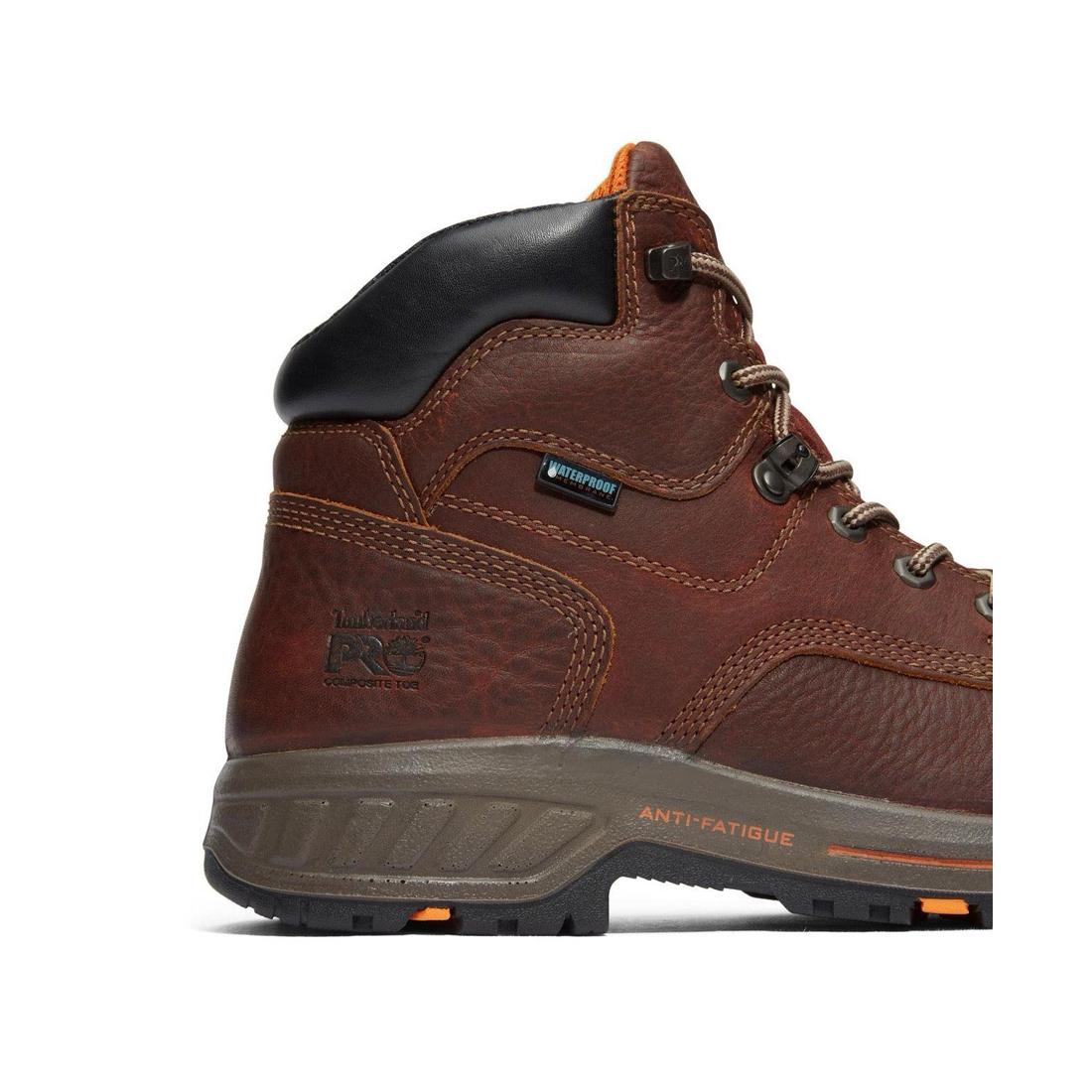 Timberland Pro Helix HD 6 Inch Composite-Toe Work Boot Mahogany Angled View