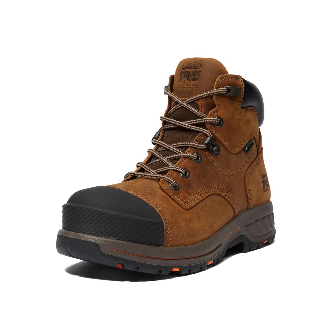 Timberland Pro Helix HD 6 Inch Composite-Toe Waterproof Work Boot Brown Detail View
