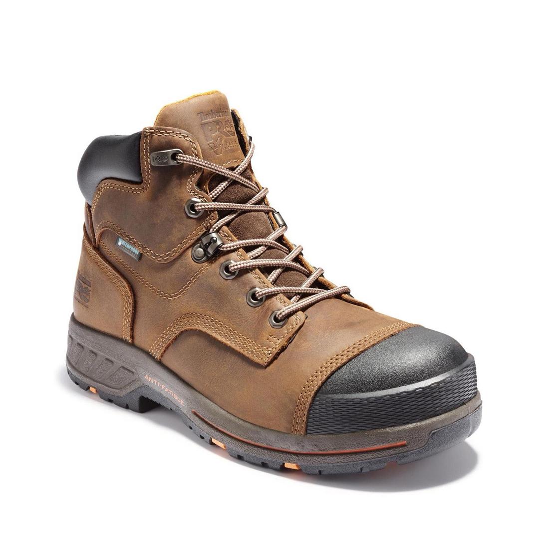 Timberland Pro Helix HD 6 Inch Composite-Toe Waterproof Work Boot Brown Medial View