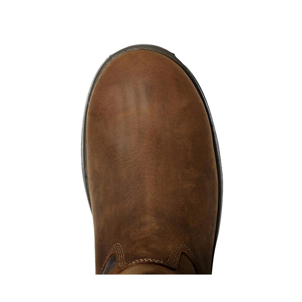 Timberland Pro Helix HD Composite-Toe Waterproof Pull-On Work Boot Brown Angled View
