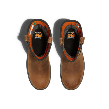 Timberland Pro Helix HD Composite-Toe Waterproof Pull-On Work Boot Brown Front-upper View