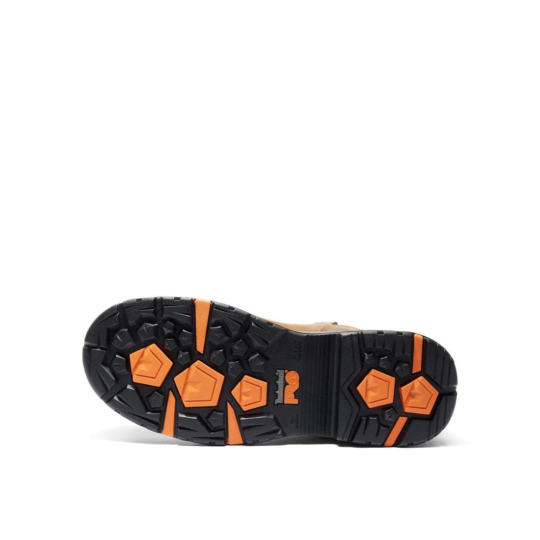 Timberland Pro Helix HD Composite-Toe Waterproof Pull-On Work Boot Brown Sole View