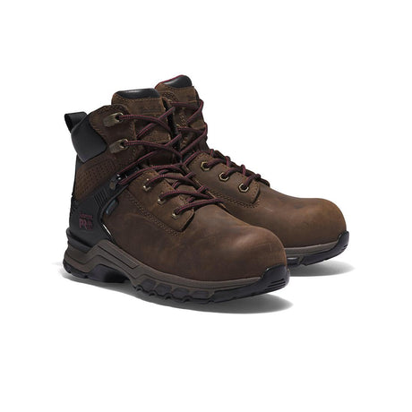 Timberland Pro Women's Hypercharge 6-Inch Waterproof Nano-Toe Work Boot Brown/Purple Detail View