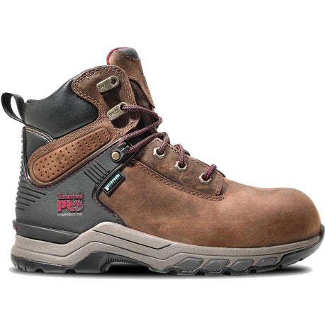 Steel Toes B2B - Women's Hypercharge 6-Inch Waterproof Nano-Toe Work Boot Brown/Purple Profile View