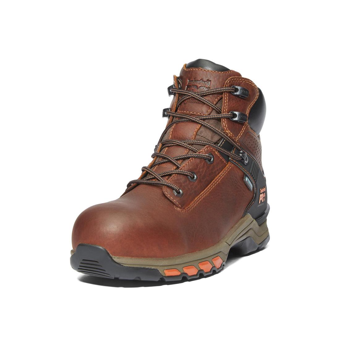 Timberland Pro Hypercharge 6 Inch Composite-Toe Waterproof Work Boot Brown Detail View