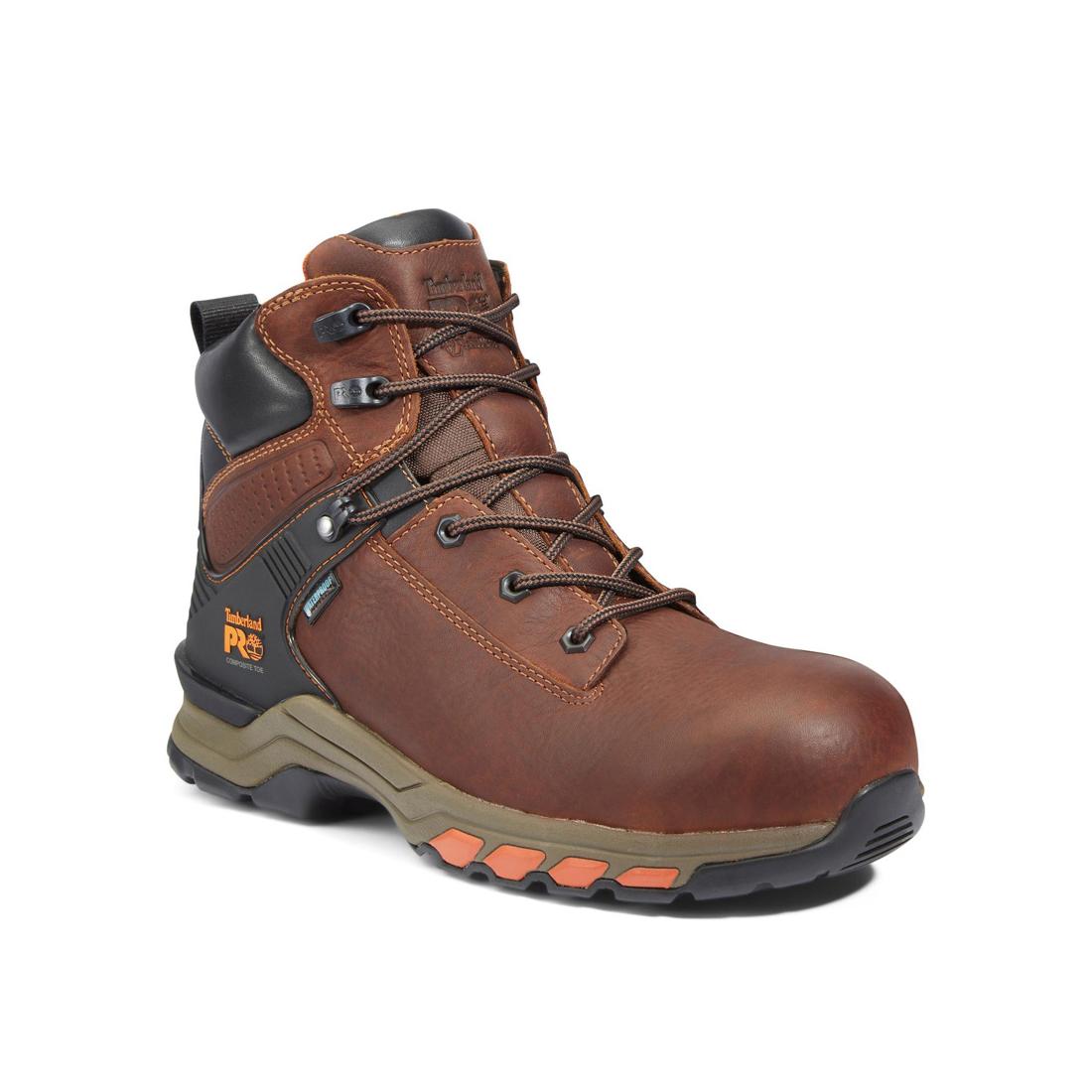 Timberland Pro Hypercharge 6 Inch Composite-Toe Waterproof Work Boot Brown Medial View