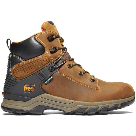 Timberland Pro Hypercharge 6 Inch Soft-Toe Waterproof Boot Brown Profile View