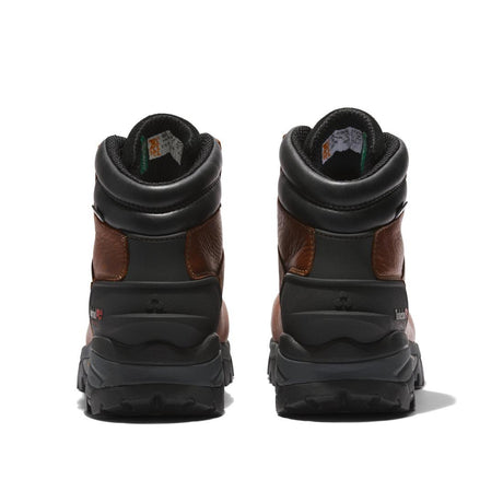 Timberland Pro Heritage Hyperion 6 Inch Composite-Toe Waterproof Work Boot Brown Heel-Back View