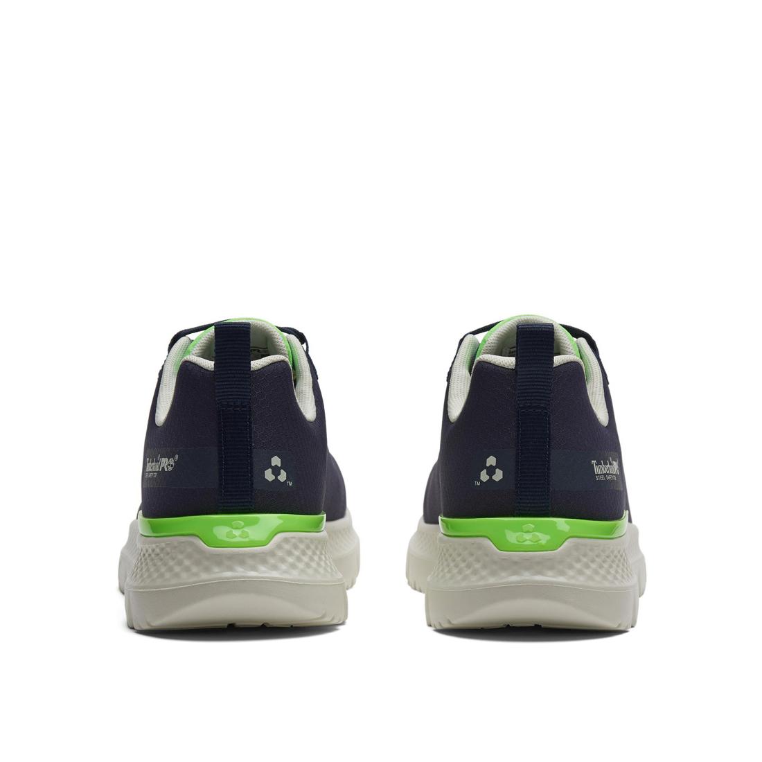 Timberland Pro Intercept Steel-Toe Oxford Work Shoe Blue Heel-Back View