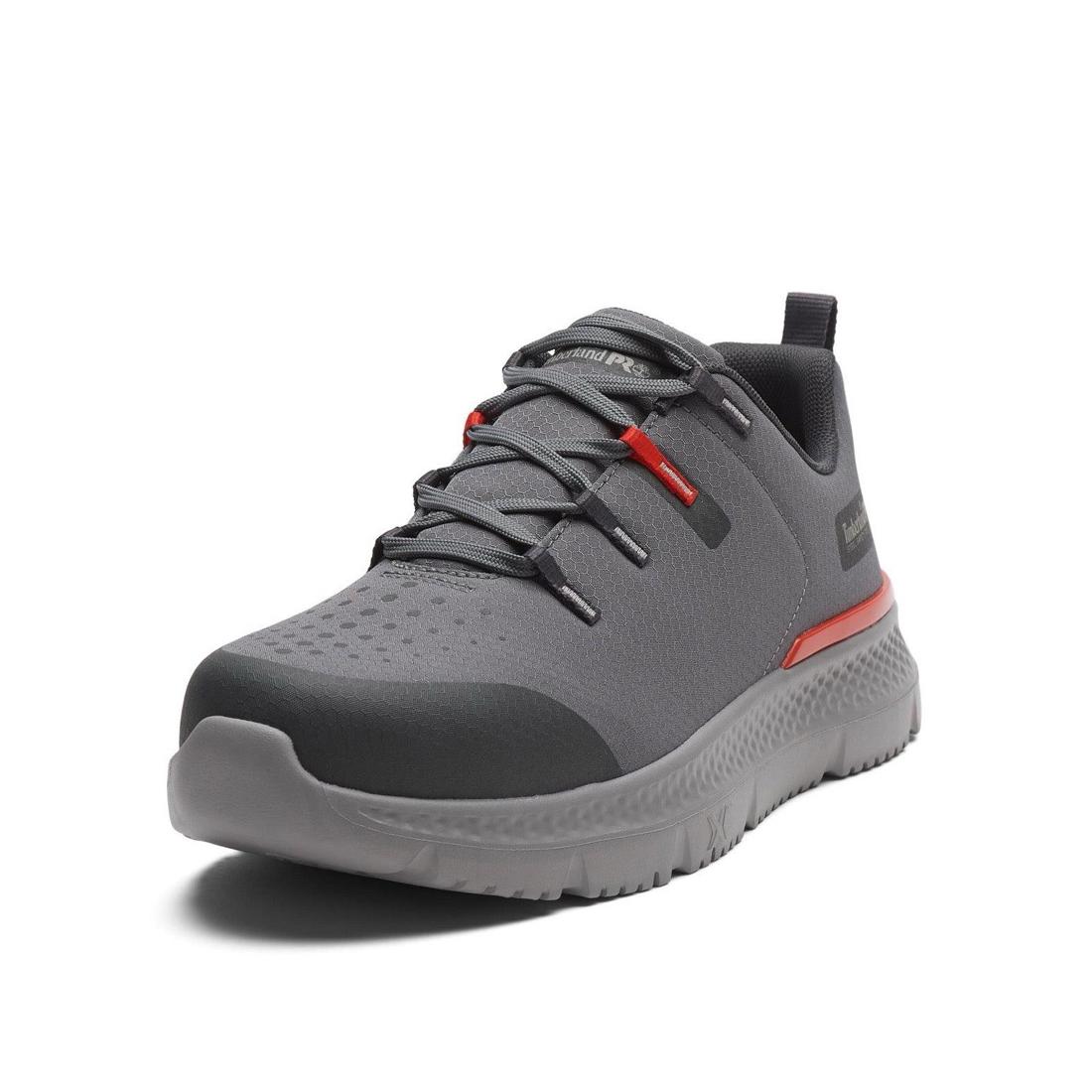 Timberland Pro Intercept Steel-Toe Oxford Work Shoe Grey Detail View