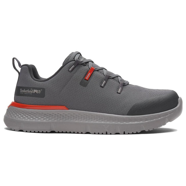 Timberland Pro Intercept Steel-Toe Oxford Work Shoe Grey Profile View