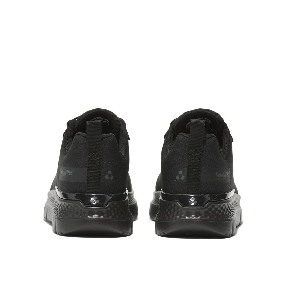 Timberland Pro Women's Intercept Steel-Toe Oxford Work Shoe Black Heel-Back View