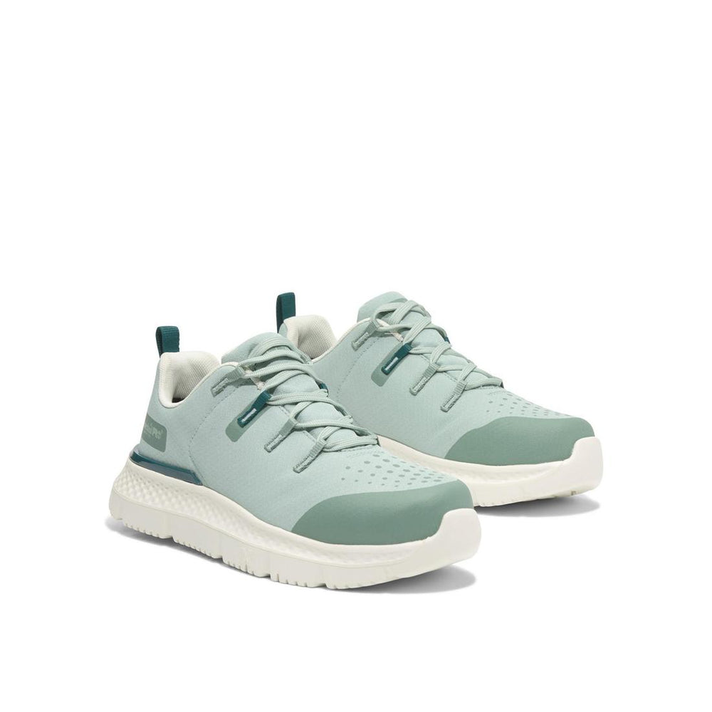 Timberland Pro Women's Intercept Steel-Toe Oxford Work Shoe Green Angled View