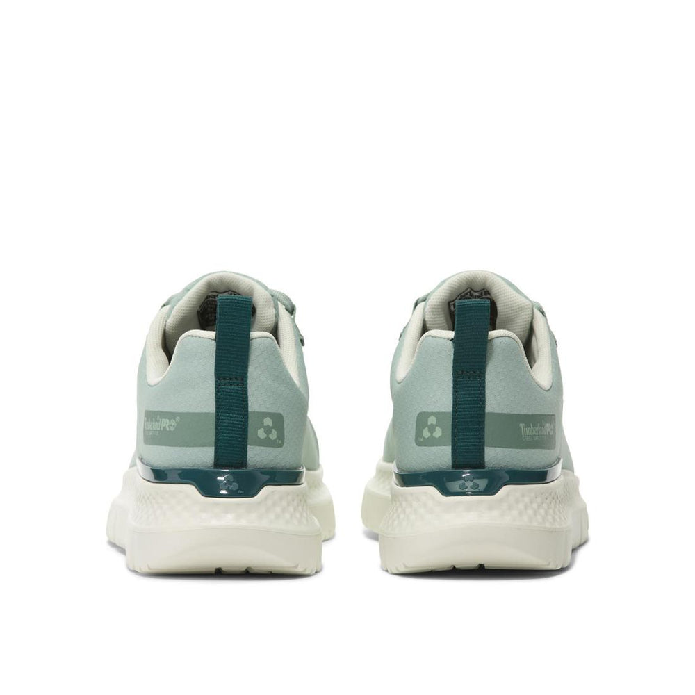 Timberland Pro Women's Intercept Steel-Toe Oxford Work Shoe Green Heel-Back View