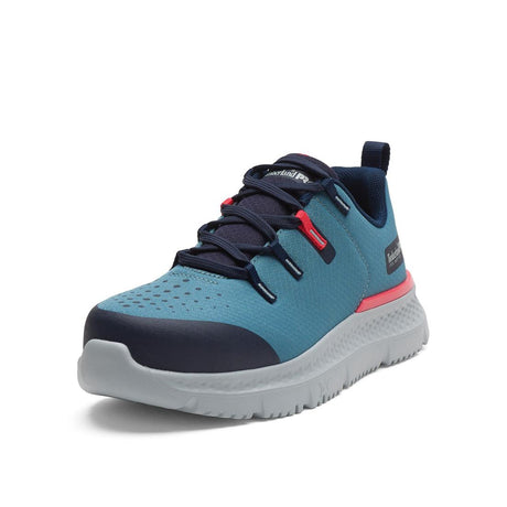 Timberland Pro Women's Intercept Steel-Toe Oxford Work Shoe Teal/Blue Detail View