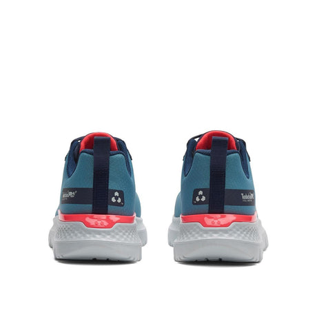 Timberland Pro Women's Intercept Steel-Toe Oxford Work Shoe Teal/Blue Heel-Back View