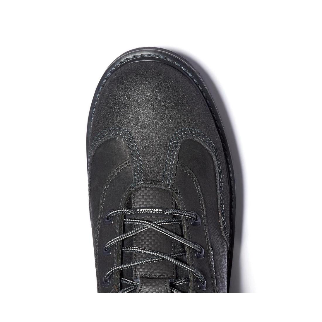 Timberland Pro Internal Met Guard 6 Inch Steel-Toe Work Boot Black Front-upper View