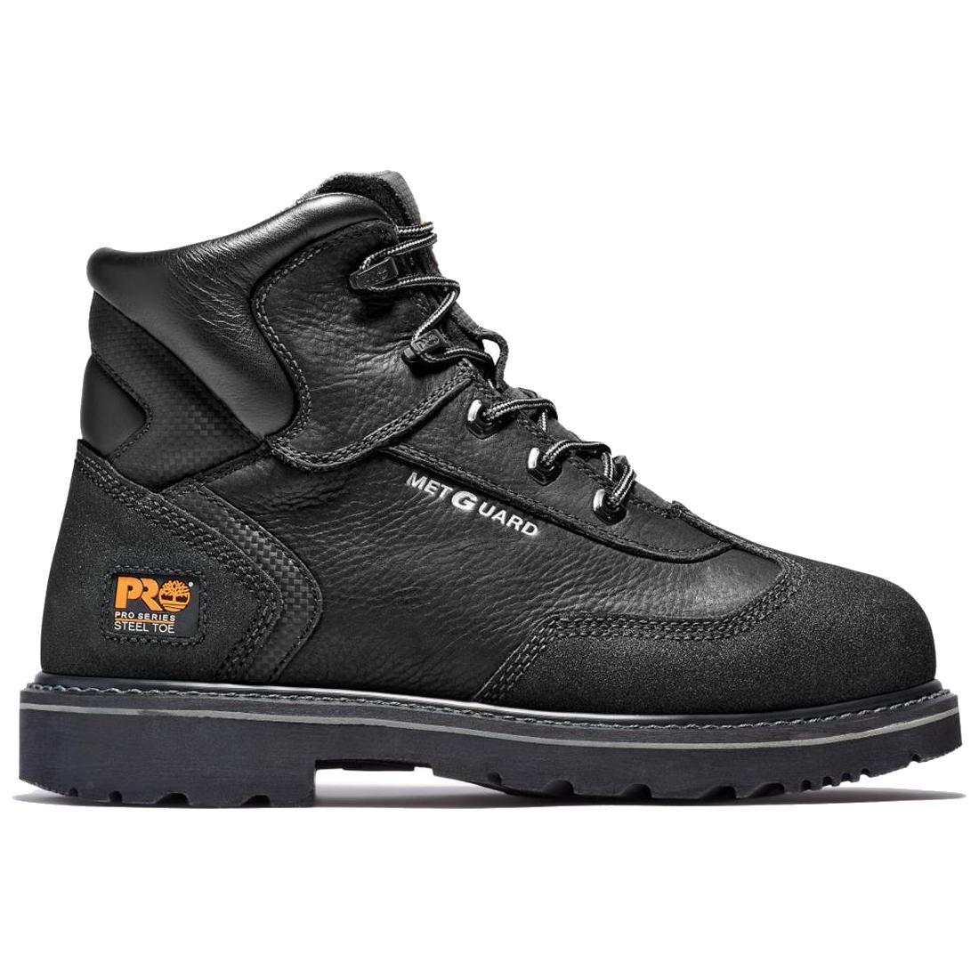 Timberland Pro Internal Met Guard 6 Inch Steel-Toe Work Boot Black Profile View