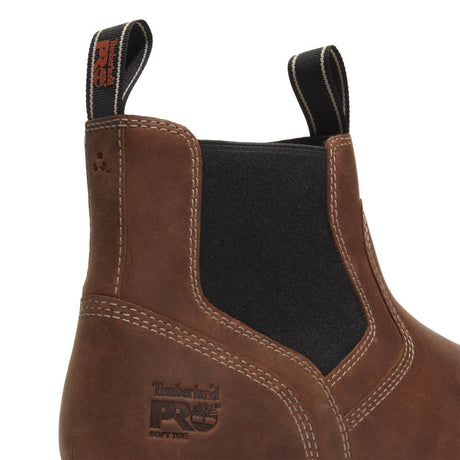 Timberland Pro Irvine Chelsea Soft Toe Chelsea Work Boot – Medium Brown Detail View