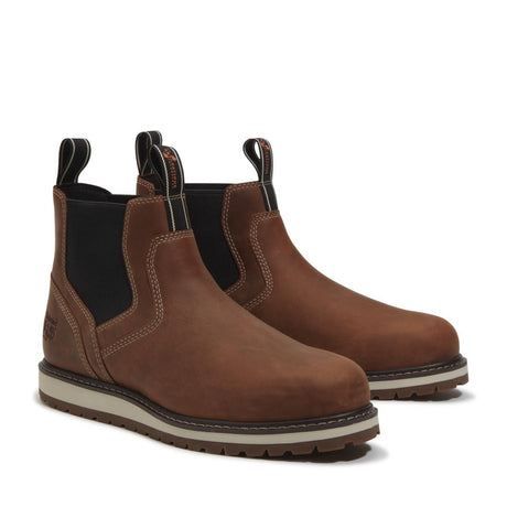 Timberland Pro Irvine Chelsea Soft Toe Chelsea Work Boot – Medium Brown Front-upper View