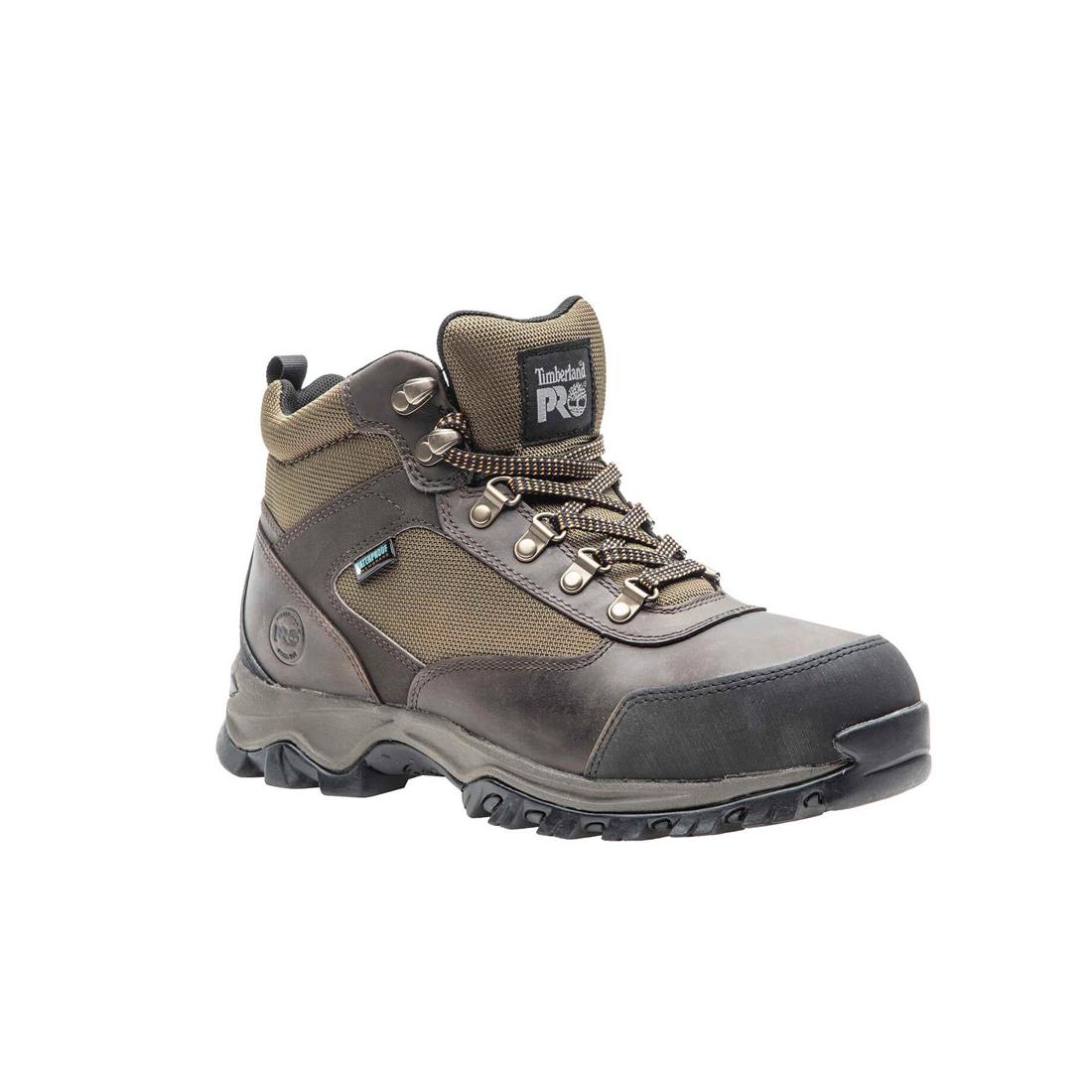 Timberland Pro Keele Ridge Steel-Toe Waterproof Work Boot Brown Medial View