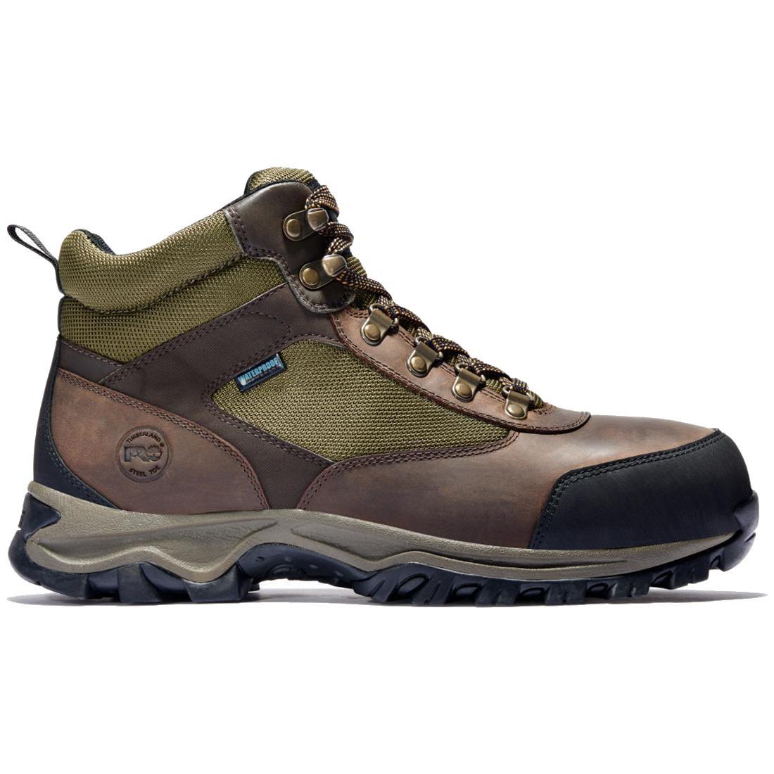Timberland Pro Keele Ridge Steel-Toe Waterproof Work Boot Brown Profile View