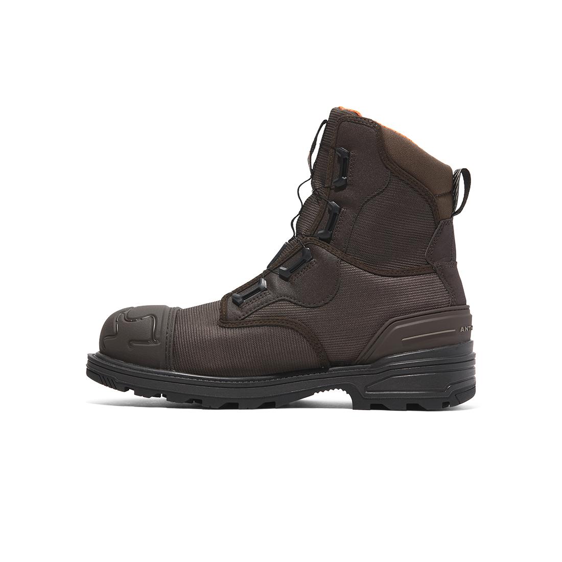 Timberland Pro Magnitude 8-Inch Waterproof Composite-Toe Work Boot Boa Fp Csa Ballistic Nylon Dark Brown Angled View