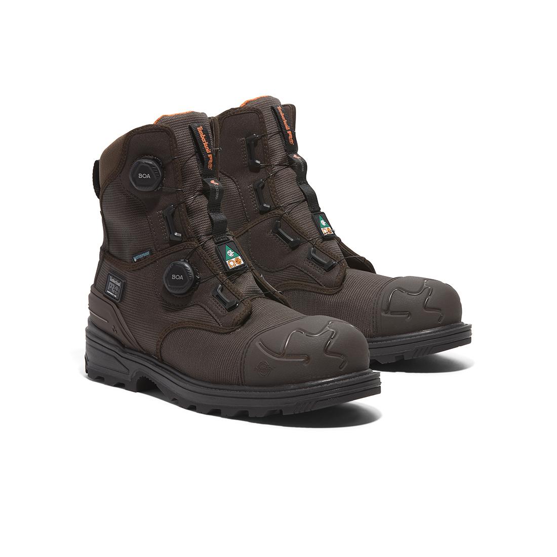 Timberland Pro Magnitude 8-Inch Waterproof Composite-Toe Work Boot Boa Fp Csa Ballistic Nylon Dark Brown Detail View