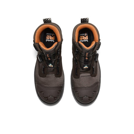 Timberland Pro Magnitude 8-Inch Waterproof Composite-Toe Work Boot Boa Fp Csa Ballistic Nylon Dark Brown Front-upper View