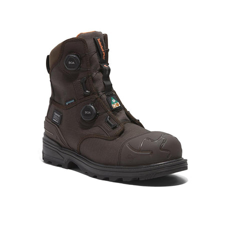 Timberland Pro Magnitude 8-Inch Waterproof Composite-Toe Work Boot Boa Fp Csa Ballistic Nylon Dark Brown Medial View