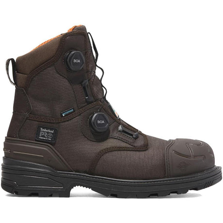 Timberland Pro Magnitude 8-Inch Waterproof Composite-Toe Work Boot Boa Fp Csa Ballistic Nylon Dark Brown Profile View