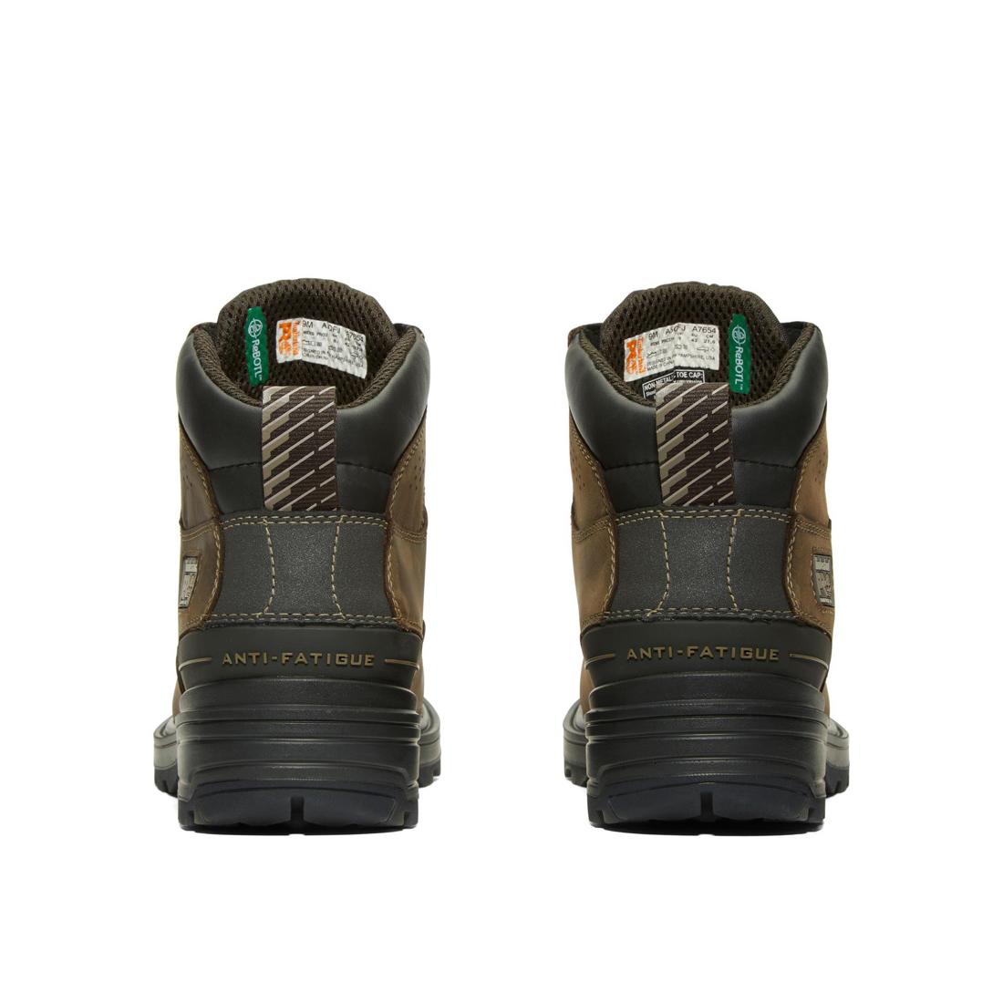 Timberland Pro Magnitude 6 Inch Composite-Toe Waterproof Work Boot Brown Heel-Back View