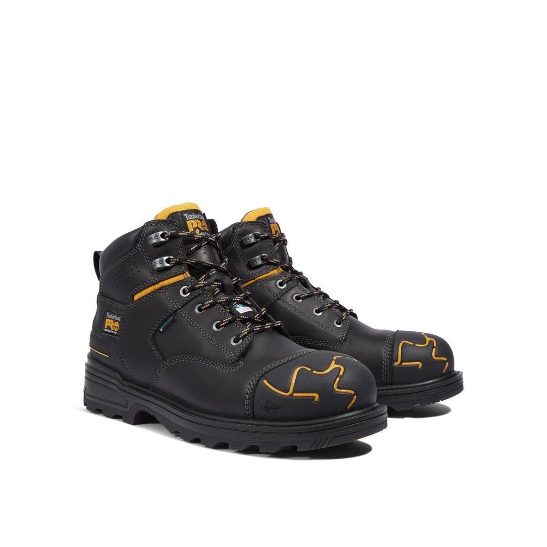 Timberland Pro Magnitude 6 Inch Composite-Toe Waterproof PR Work Boot Black Detail View