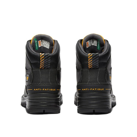 Timberland Pro Magnitude 6 Inch Composite-Toe Waterproof PR Work Boot Black Heel-Back View