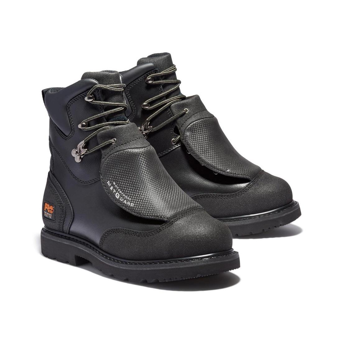 Timberland Pro Met Guard 8 Inch Steel-Toe Waterproof Work Boot Black Detail View