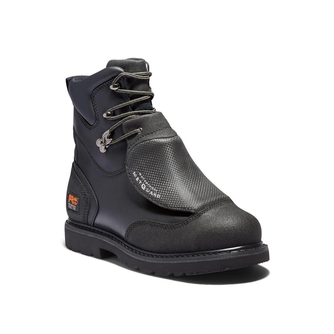 Timberland Pro Met Guard 8 Inch Steel-Toe Waterproof Work Boot Black Medial View
