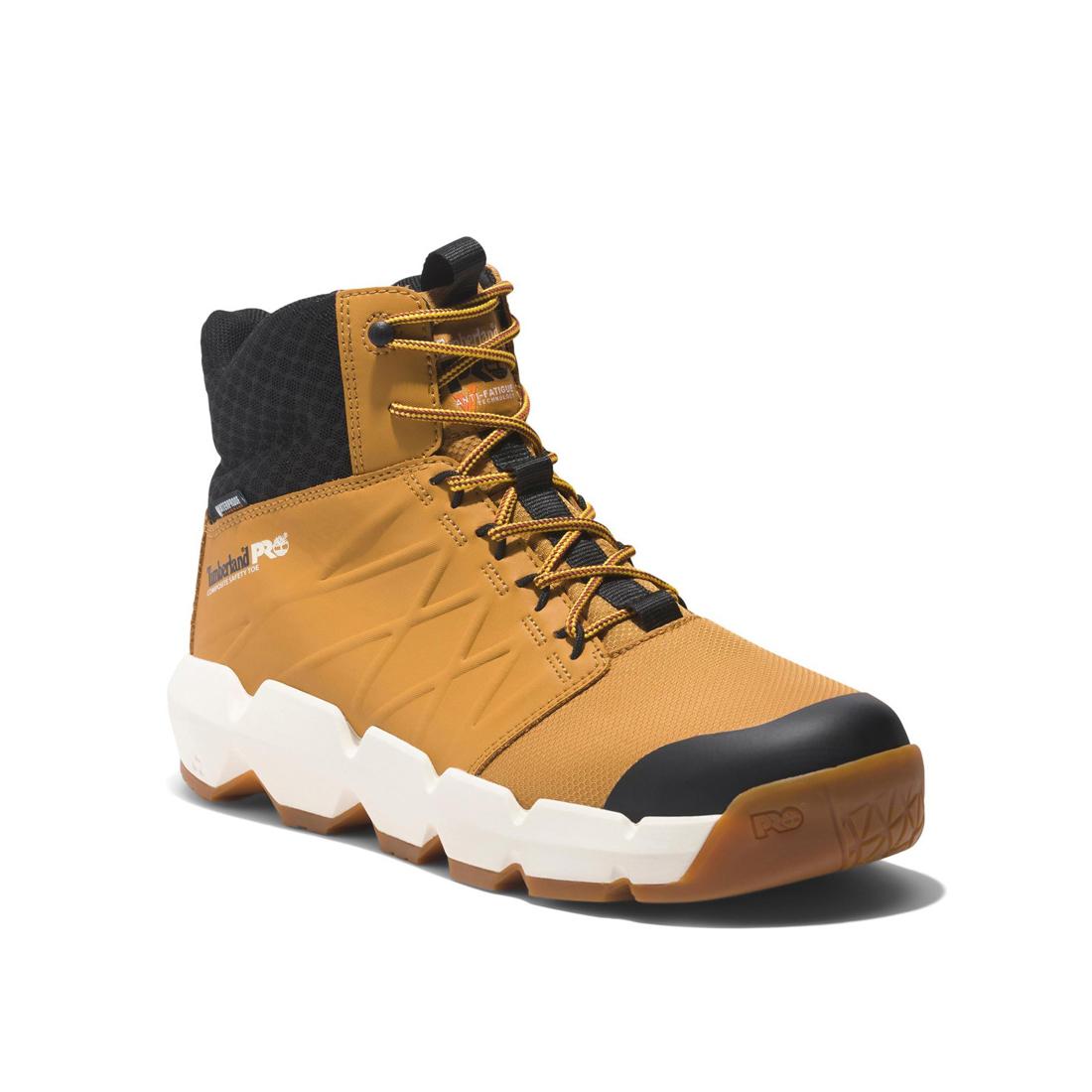 Timberland Pro Morphix 6 Inch Composite-Toe Waterproof Work Boot Wheat Medial View