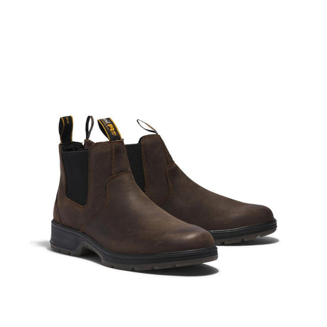 Timberland Pro Nashoba Soft Toe Chelsea Work Boot Brown Angled View