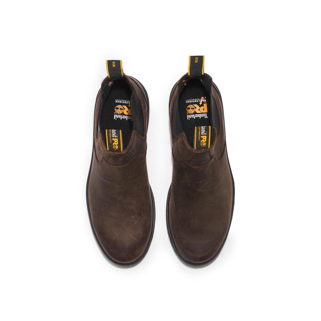 Timberland Pro Nashoba Soft Toe Chelsea Work Boot Brown Front-upper View