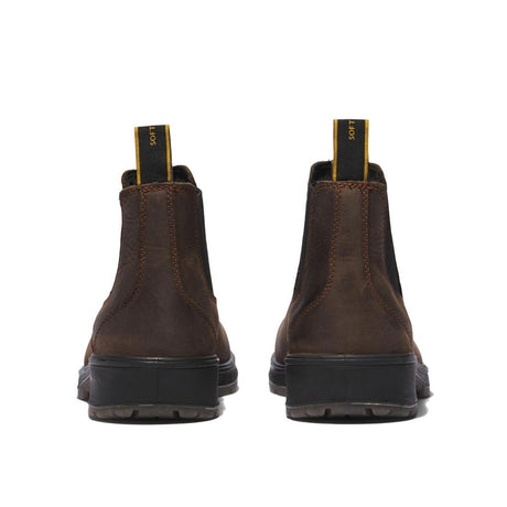 Timberland Pro Nashoba Soft Toe Chelsea Work Boot Brown Heel-Back View