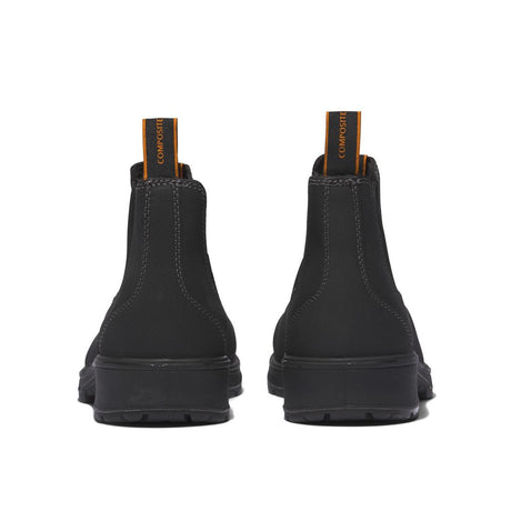 Timberland Pro Nashoba Composite-Toe Chelsea Work Boot Black Heel-Back View