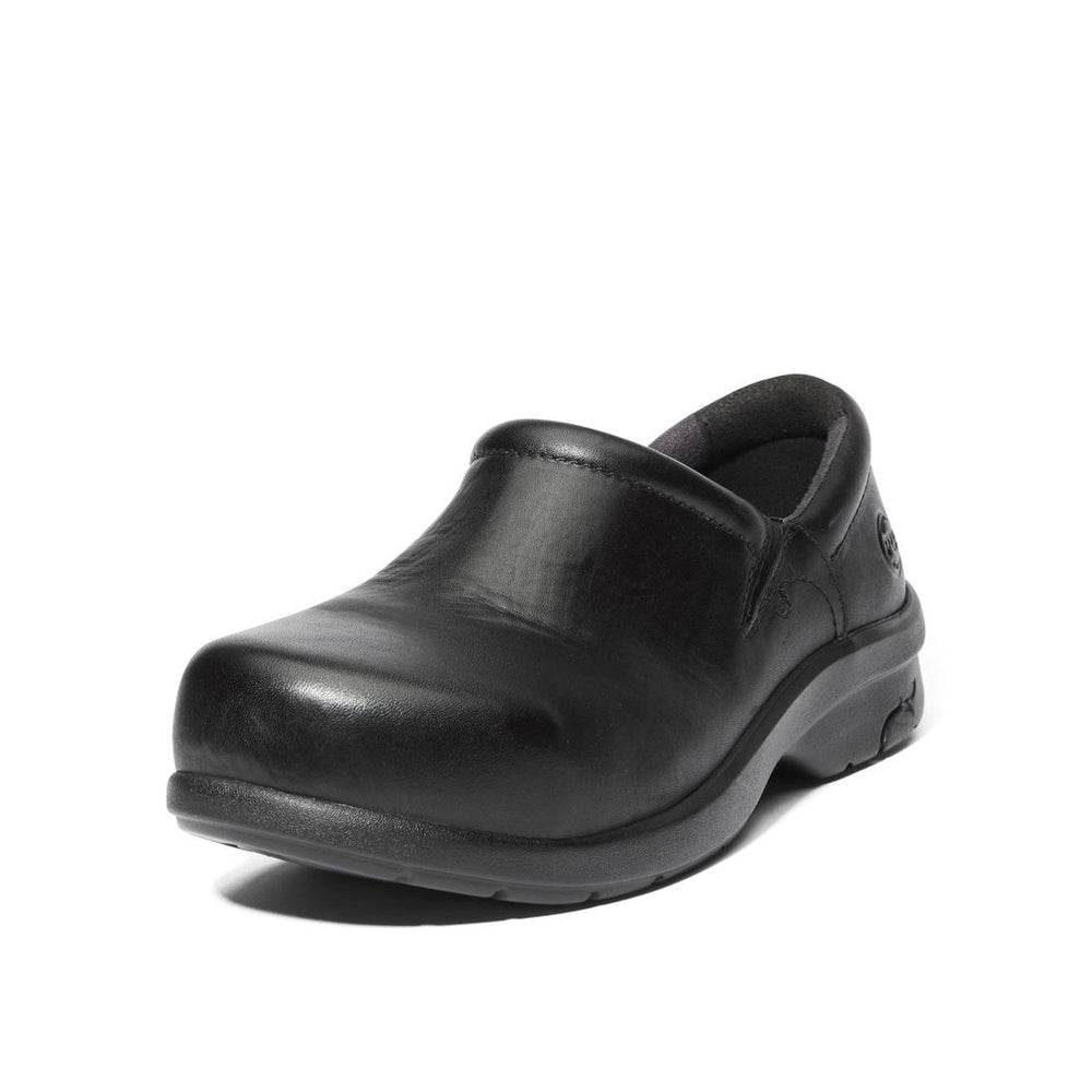 Timberland Pro Women's Newbury Alloy-Toe Slip-On Work Shoe Black Detail View