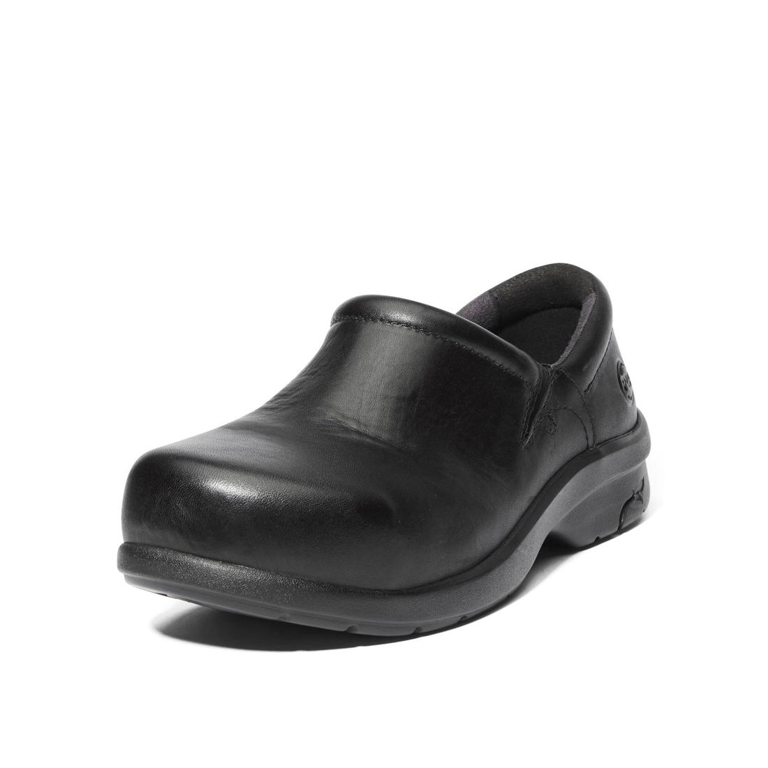 Timberland Pro Women's Newbury Alloy-Toe Slip-On Work Shoe Black Detail View