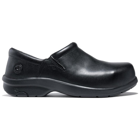 Timberland Pro Women's Newbury Alloy-Toe Slip-On Work Shoe Black Profile View