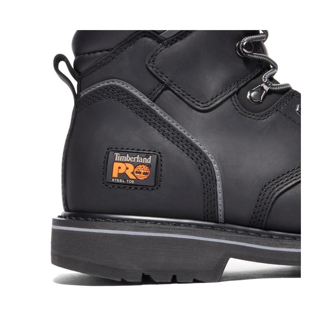 Timberland Pro Pit Boss 6 Inch Steel-Toe Work Boot Black Angled View
