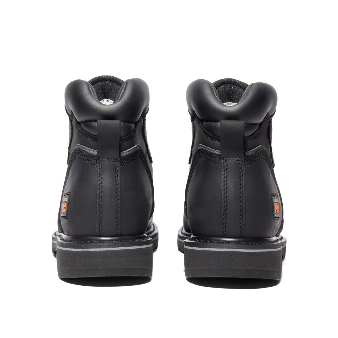 Timberland Pro Pit Boss 6 Inch Steel-Toe Work Boot Black Heel-Back View