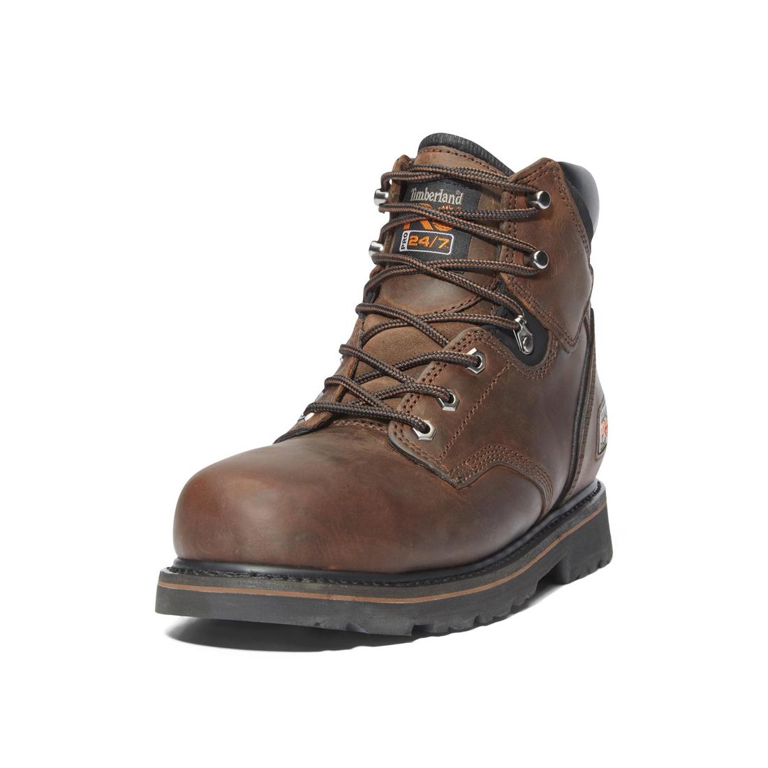Timberland Pro Pit Boss 6 Inch Steel-Toe Work Boot Brown Detail View