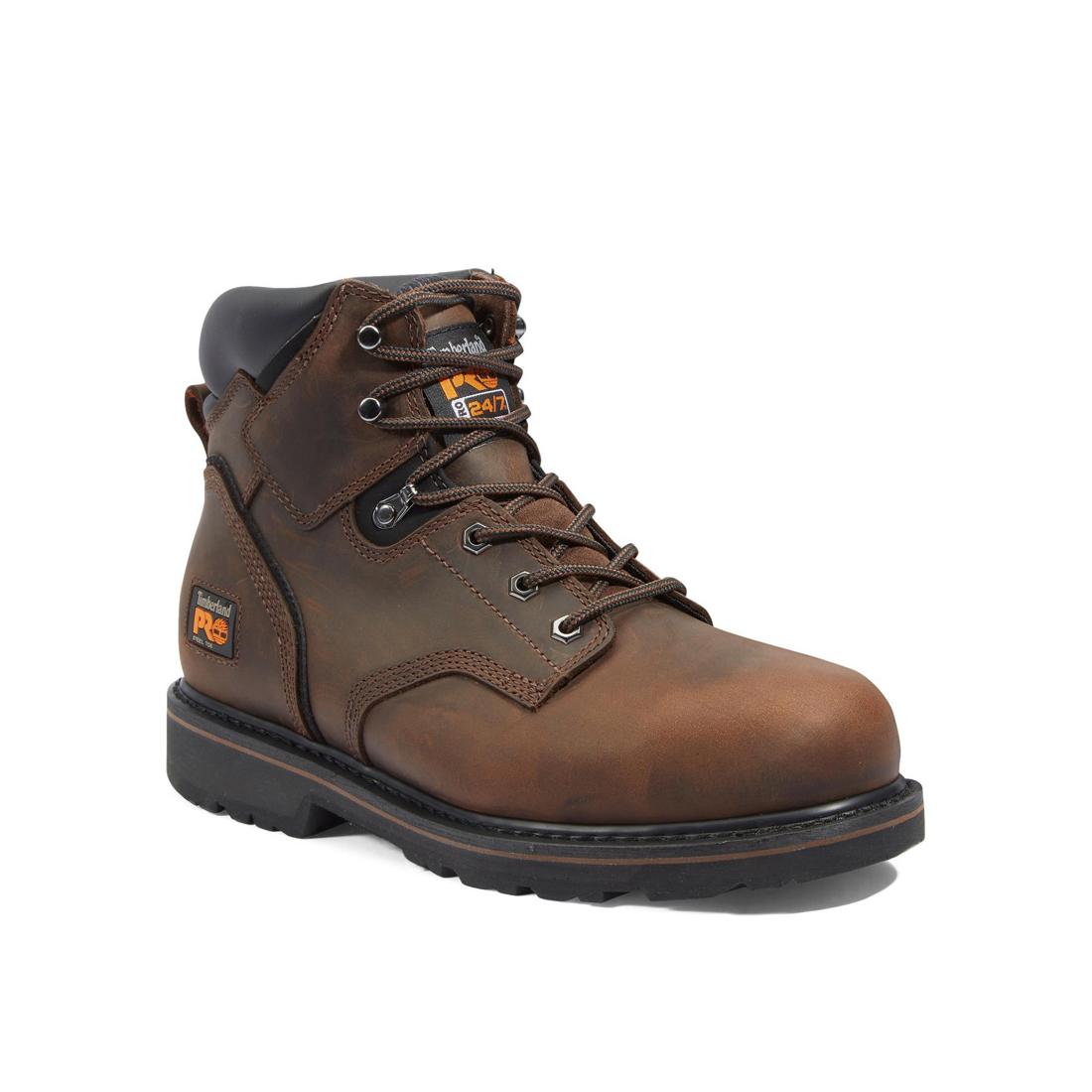 Timberland Pro Pit Boss 6 Inch Steel-Toe Work Boot Brown Medial View
