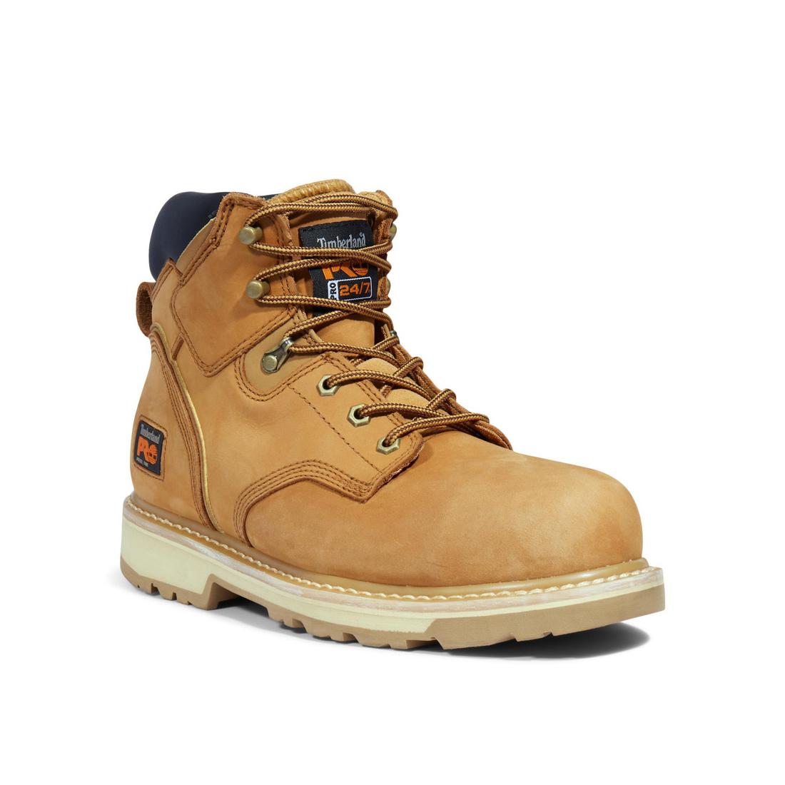 Timberland Pro Pit Boss 6 Inch Steel-Toe Work Boot Wheat Medial View